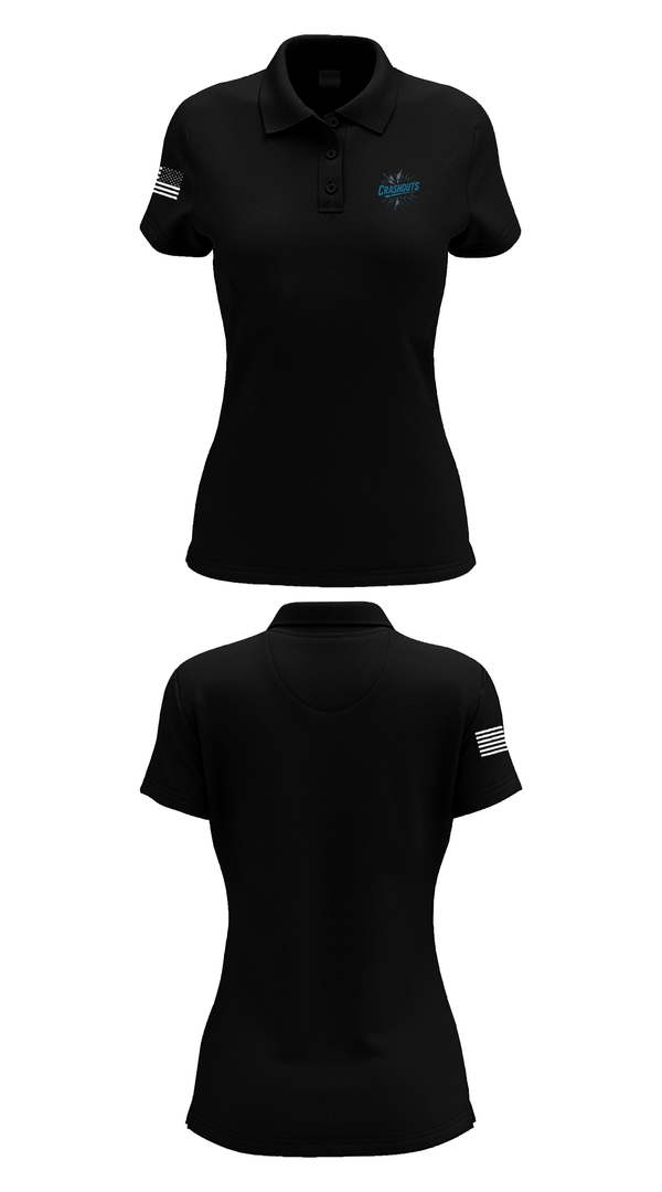 Womens Short Sleeve Performance Polo, CRASHOUTS, Baseball, Teamtime, Team time, sublimation, custom sports apparel, team uniforms, spirit wear, spiritwear, sports uniforms, custom shirts, team store, custom team store, fundraiser sports, apparel fundraiser
