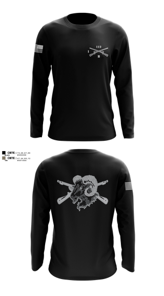 Long Sleeve Performance Shirt, Blacksheep Company, 1-112th Infantry, Army, Teamtime, Team time, sublimation, custom sports apparel, team uniforms, spirit wear, spiritwear, sports uniforms, custom shirts, team store, custom team store, fundraiser sports, apparel fundraiser