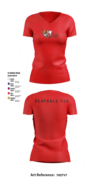 Womens Short Sleeve Vneck Shirt, B Buzz Baseball League, Baseball, Teamtime, Team time, sublimation, custom sports apparel, team uniforms, spirit wear, spiritwear, sports uniforms, custom shirts, team store, custom team store, fundraiser sports, apparel fundraiser