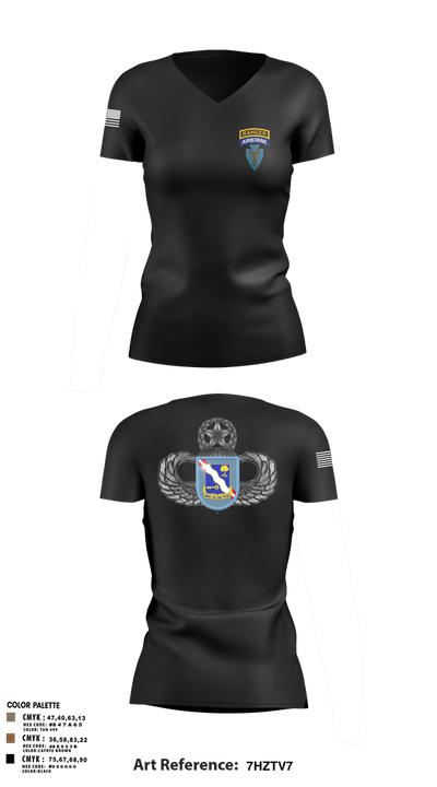 1-143rd airborne infantry regiment 54529572 Women's Short Sleeve V-neck Shirt - 103