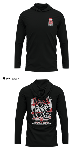 Long Sleeve Performance Shirt with hood, King & Iron, , Teamtime, Team time, sublimation, custom sports apparel, team uniforms, spirit wear, spiritwear, sports uniforms, custom shirts, team store, custom team store, fundraiser sports, apparel fundraiser