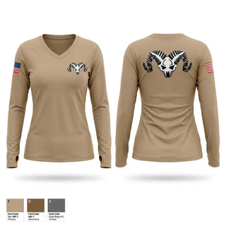 Womens Long Sleeve Vneck Shirt, C.Co 2-156, Army, Teamtime, Team time, sublimation, custom sports apparel, team uniforms, spirit wear, spiritwear, sports uniforms, custom shirts, team store, custom team store, fundraiser sports, apparel fundraiser