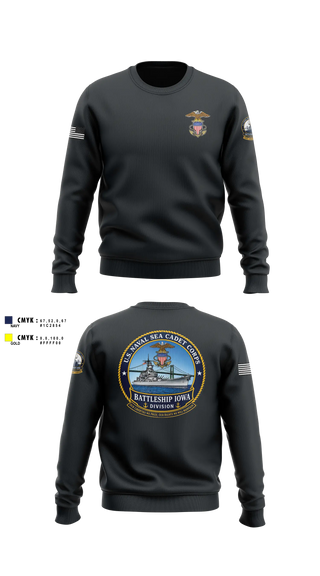 Crew Neck Sweatshirt, U.S. Naval Sea Cadet Corps Battleship Iowa Division, Navy, Teamtime, Team time, sublimation, custom sports apparel, team uniforms, spirit wear, spiritwear, sports uniforms, custom shirts, team store, custom team store, fundraiser sports, apparel fundraiser