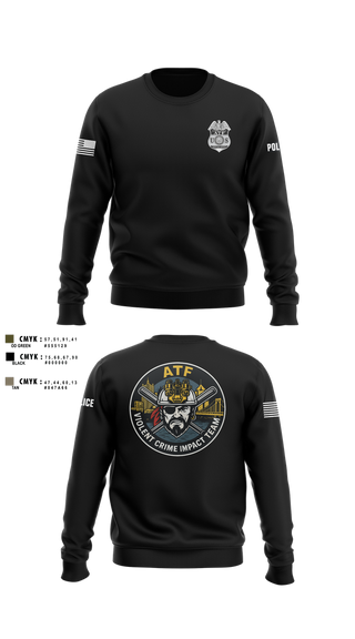 Crew Neck Sweatshirt, ATF, Police, Teamtime, Team time, sublimation, custom sports apparel, team uniforms, spirit wear, spiritwear, sports uniforms, custom shirts, team store, custom team store, fundraiser sports, apparel fundraiser