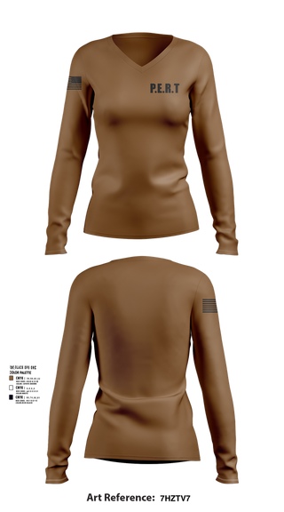 Womens Long Sleeve Vneck Shirt, P.E.R.T, Police, Teamtime, Team time, sublimation, custom sports apparel, team uniforms, spirit wear, spiritwear, sports uniforms, custom shirts, team store, custom team store, fundraiser sports, apparel fundraiser