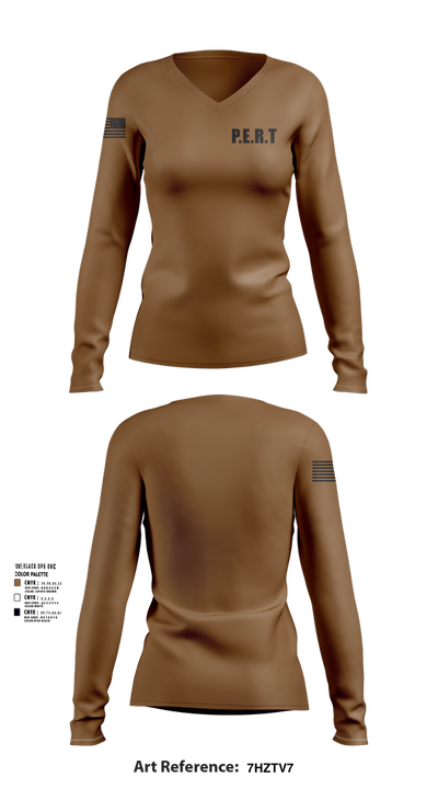 P.E.R.T 73426970 Women's Long Sleeve V-neck Shirt - 103