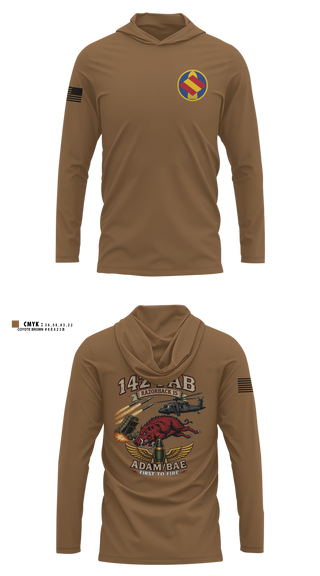 Long Sleeve Hooded Sun Shirt, 142nd, Army, Teamtime, Team time, sublimation, custom sports apparel, team uniforms, spirit wear, spiritwear, sports uniforms, custom shirts, team store, custom team store, fundraiser sports, apparel fundraiser