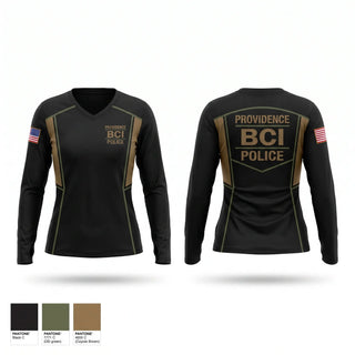 Womens Long Sleeve Vneck Shirt, Providence Police BCI, Police, Teamtime, Team time, sublimation, custom sports apparel, team uniforms, spirit wear, spiritwear, sports uniforms, custom shirts, team store, custom team store, fundraiser sports, apparel fundraiser