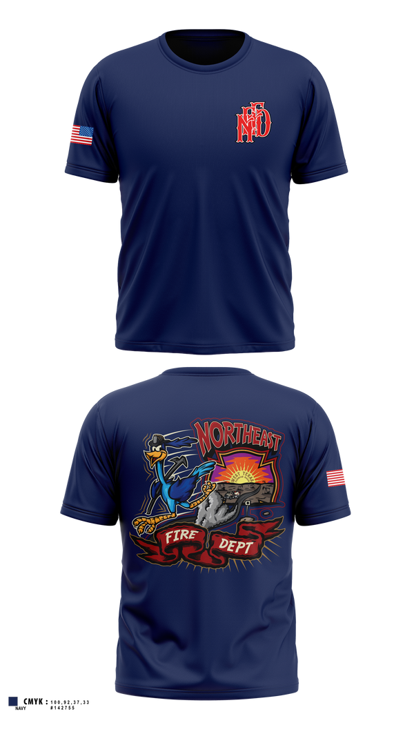 Soft Poly Tee Cotton Like Feel, Northeast Fire Department, Fire Department, Teamtime, Team time, sublimation, custom sports apparel, team uniforms, spirit wear, spiritwear, sports uniforms, custom shirts, team store, custom team store, fundraiser sports, apparel fundraiser