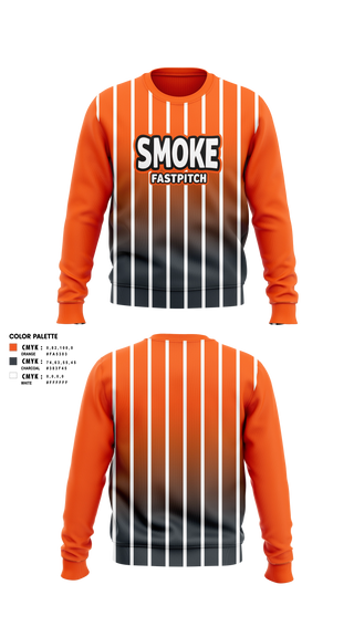 Crew Neck Sweatshirt, SMOKE FASTPITCH, Softball, Teamtime, Team time, sublimation, custom sports apparel, team uniforms, spirit wear, spiritwear, sports uniforms, custom shirts, team store, custom team store, fundraiser sports, apparel fundraiser