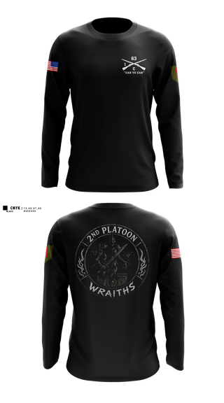 Long Sleeve Performance Shirt, 2nd PLT, C co, 1-63 AR BN, Army, Teamtime, Team time, sublimation, custom sports apparel, team uniforms, spirit wear, spiritwear, sports uniforms, custom shirts, team store, custom team store, fundraiser sports, apparel fundraiser