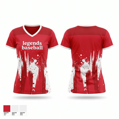 legends baseball Women's Short Sleeve V-neck Shirt - 1