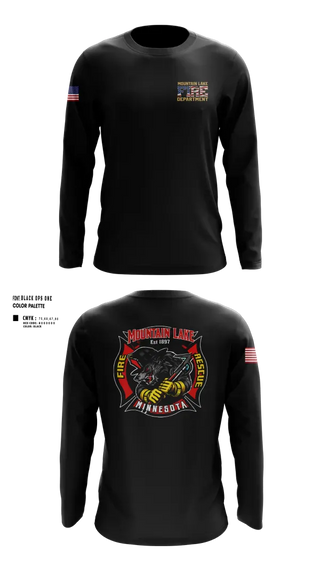 Long Sleeve Performance Shirt, Mountain Lake Fire & Rescue, Fire Department, Teamtime, Team time, sublimation, custom sports apparel, team uniforms, spirit wear, spiritwear, sports uniforms, custom shirts, team store, custom team store, fundraiser sports, apparel fundraiser