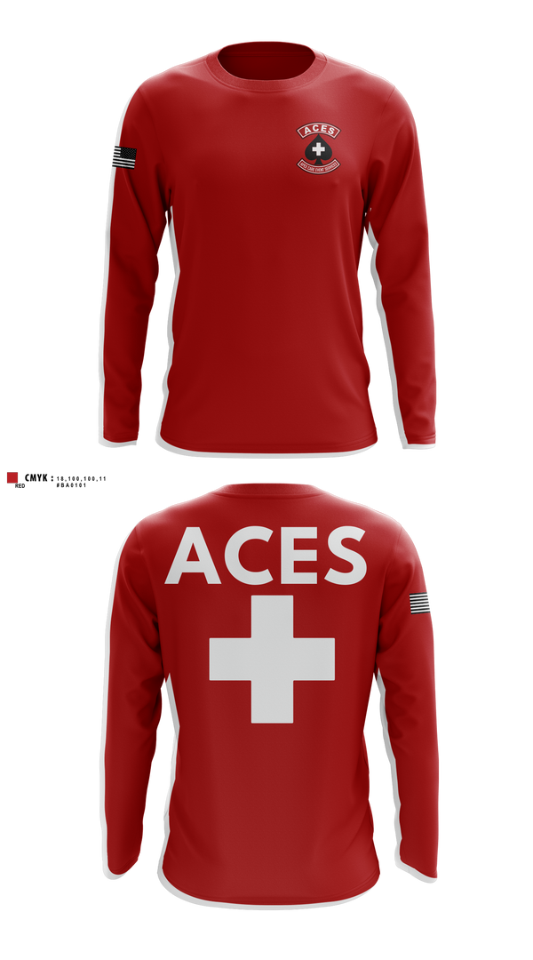 Long Sleeve Performance Shirt, ACES, EMS/EMT, Teamtime, Team time, sublimation, custom sports apparel, team uniforms, spirit wear, spiritwear, sports uniforms, custom shirts, team store, custom team store, fundraiser sports, apparel fundraiser