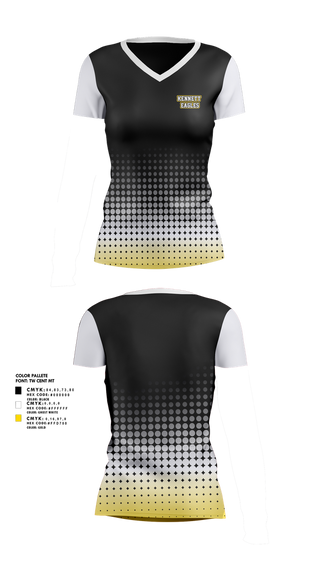 Womens Short Sleeve Vneck Shirt, Kennett Eagles, , Teamtime, Team time, sublimation, custom sports apparel, team uniforms, spirit wear, spiritwear, sports uniforms, custom shirts, team store, custom team store, fundraiser sports, apparel fundraiser
