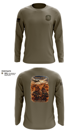 Long Sleeve Performance Shirt, 180th ESC Kismayo, Army, Teamtime, Team time, sublimation, custom sports apparel, team uniforms, spirit wear, spiritwear, sports uniforms, custom shirts, team store, custom team store, fundraiser sports, apparel fundraiser