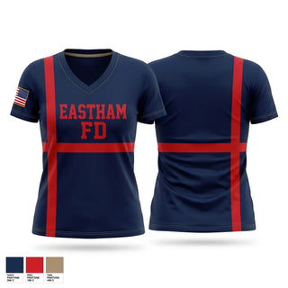 Womens Short Sleeve Vneck Shirt, Eastham FD, Fire Department, Teamtime, Team time, sublimation, custom sports apparel, team uniforms, spirit wear, spiritwear, sports uniforms, custom shirts, team store, custom team store, fundraiser sports, apparel fundraiser