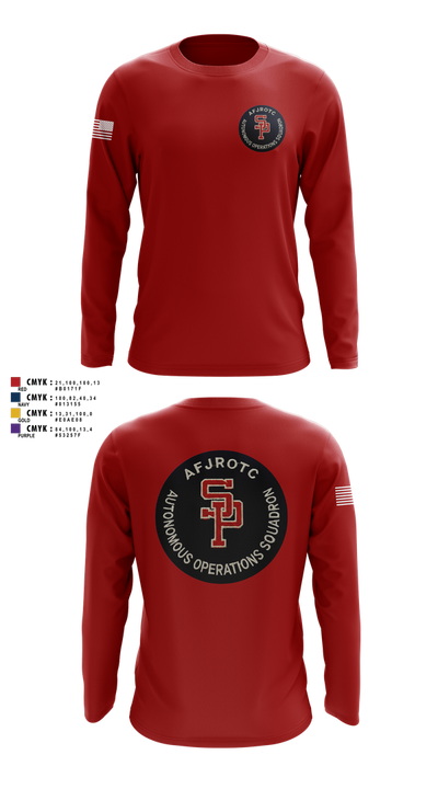 AFJROTC MS-081 DRONE TEAM 88778530 Long Sleeve Performance Shirt 4