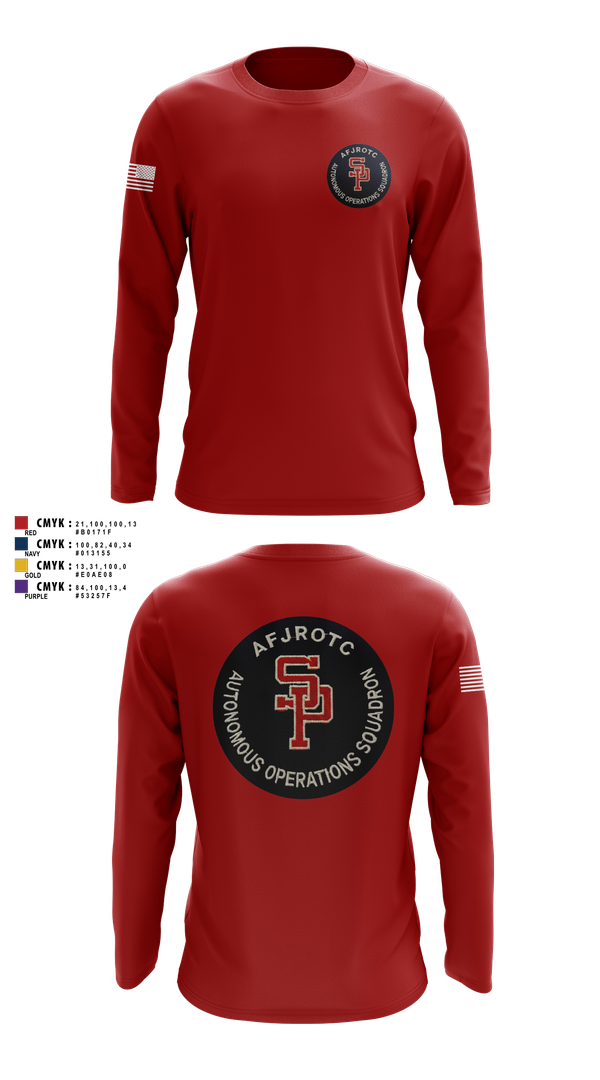 Long Sleeve Performance Shirt, AFJROTC MS-081 DRONE TEAM, , Teamtime, Team time, sublimation, custom sports apparel, team uniforms, spirit wear, spiritwear, sports uniforms, custom shirts, team store, custom team store, fundraiser sports, apparel fundraiser
