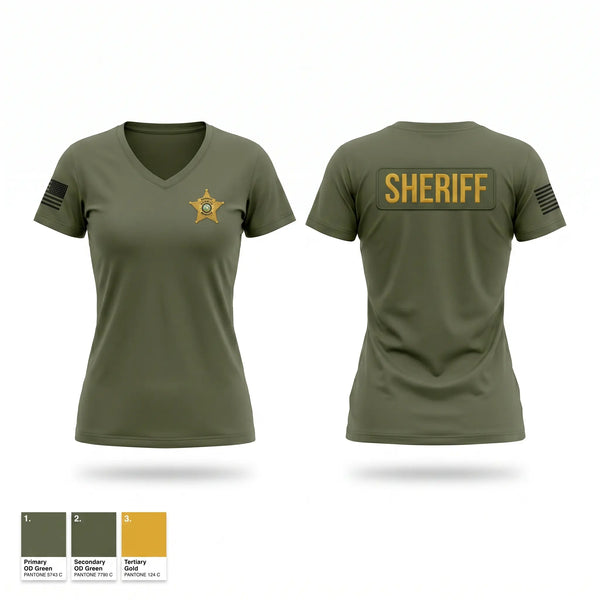 Womens Short Sleeve Vneck Shirt, Costilla County Sheriff Office, Police, Teamtime, Team time, sublimation, custom sports apparel, team uniforms, spirit wear, spiritwear, sports uniforms, custom shirts, team store, custom team store, fundraiser sports, apparel fundraiser