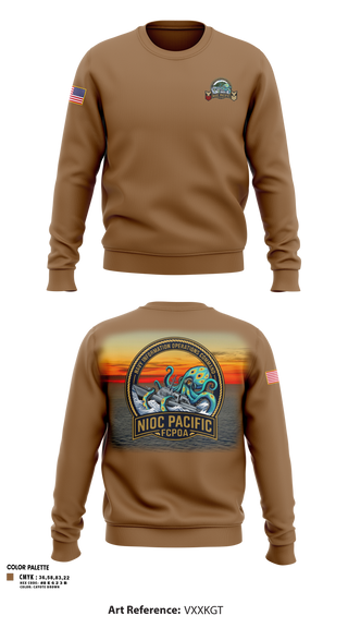 Crew Neck Sweatshirt, NIOC Pacific FCPOA, Navy, Teamtime, Team time, sublimation, custom sports apparel, team uniforms, spirit wear, spiritwear, sports uniforms, custom shirts, team store, custom team store, fundraiser sports, apparel fundraiser