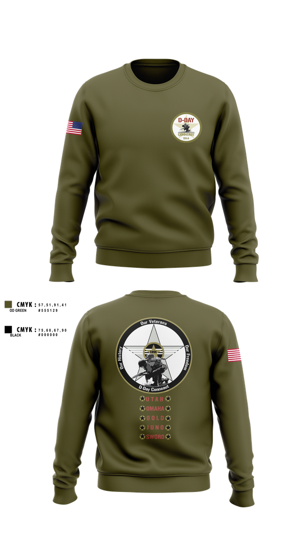 Crew Neck Sweatshirt, D-Day Ohio, Inc, , Teamtime, Team time, sublimation, custom sports apparel, team uniforms, spirit wear, spiritwear, sports uniforms, custom shirts, team store, custom team store, fundraiser sports, apparel fundraiser