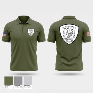 Short Sleeve Performance Polo, Olive Branch S.W.A.T. Team, Police, Teamtime, Team time, sublimation, custom sports apparel, team uniforms, spirit wear, spiritwear, sports uniforms, custom shirts, team store, custom team store, fundraiser sports, apparel fundraiser