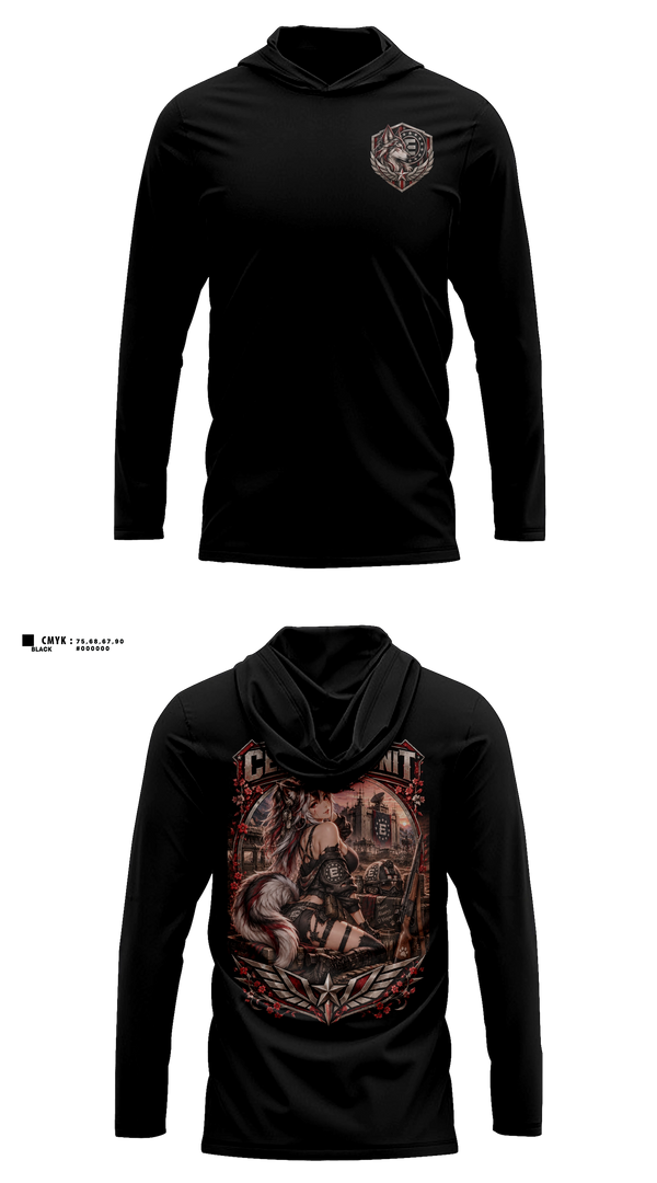 Long Sleeve hooded sunshirt, C.s.nine tails, E-Sports, Teamtime, Team time, sublimation, custom sports apparel, team uniforms, spirit wear, spiritwear, sports uniforms, custom shirts, team store, custom team store, fundraiser sports, apparel fundraiser
