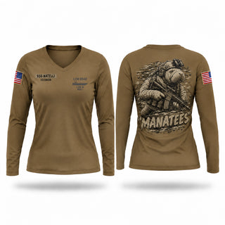 Womens Long Sleeve Vneck Shirt, LCMs, Army, Teamtime, Team time, sublimation, custom sports apparel, team uniforms, spirit wear, spiritwear, sports uniforms, custom shirts, team store, custom team store, fundraiser sports, apparel fundraiser