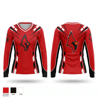 Womens Long Sleeve Vneck Shirt, Shaw Cardinals, Men's Basketball, Teamtime, Team time, sublimation, custom sports apparel, team uniforms, spirit wear, spiritwear, sports uniforms, custom shirts, team store, custom team store, fundraiser sports, apparel fundraiser