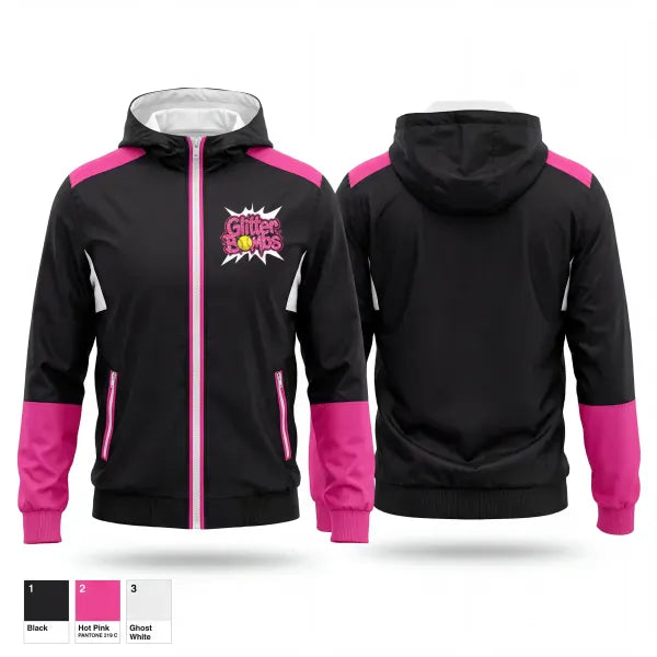 Windbreaker, Glitter Bombs, Softball, Teamtime, Team time, sublimation, custom sports apparel, team uniforms, spirit wear, spiritwear, sports uniforms, custom shirts, team store, custom team store, fundraiser sports, apparel fundraiser