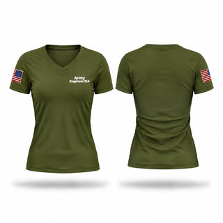 Womens Short Sleeve Vneck Shirt, Army Engineer 12A, Army, Teamtime, Team time, sublimation, custom sports apparel, team uniforms, spirit wear, spiritwear, sports uniforms, custom shirts, team store, custom team store, fundraiser sports, apparel fundraiser