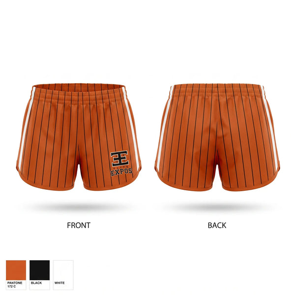 Womens Shorts, Elite Expos, Baseball, Teamtime, Team time, sublimation, custom sports apparel, team uniforms, spirit wear, spiritwear, sports uniforms, custom shirts, team store, custom team store, fundraiser sports, apparel fundraiser