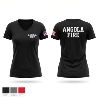 Womens Short Sleeve Vneck Shirt, Angola Fire, Fire Department, Teamtime, Team time, sublimation, custom sports apparel, team uniforms, spirit wear, spiritwear, sports uniforms, custom shirts, team store, custom team store, fundraiser sports, apparel fundraiser