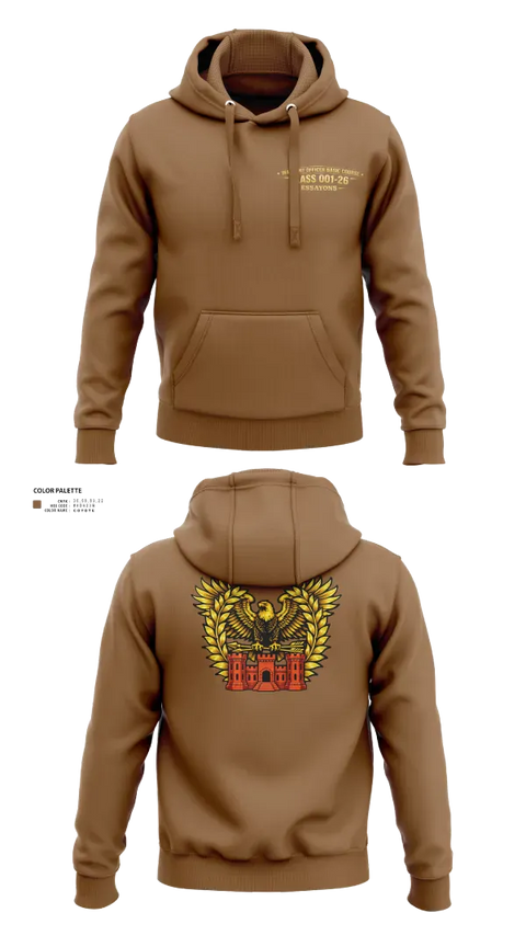 Hoodie, Engineer WOBC Class 26-001, Army, Teamtime, Team time, sublimation, custom sports apparel, team uniforms, spirit wear, spiritwear, sports uniforms, custom shirts, team store, custom team store, fundraiser sports, apparel fundraiser