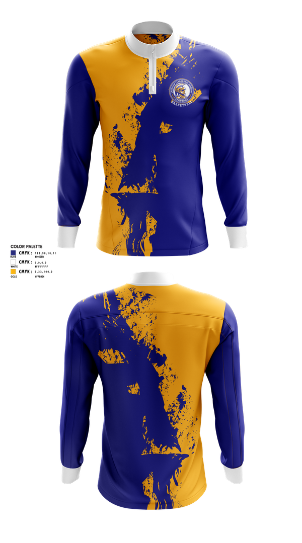 Quarter Zip Jacket, Spartans, Men's Basketball, Teamtime, Team time, sublimation, custom sports apparel, team uniforms, spirit wear, spiritwear, sports uniforms, custom shirts, team store, custom team store, fundraiser sports, apparel fundraiser