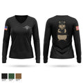 Q-Flight 32051845 Women's Long Sleeve V-neck Shirt - 1
