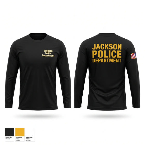 Long Sleeve Performance Shirt, Jackson Police Department, Police, Teamtime, Team time, sublimation, custom sports apparel, team uniforms, spirit wear, spiritwear, sports uniforms, custom shirts, team store, custom team store, fundraiser sports, apparel fundraiser