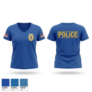 Womens Short Sleeve Vneck Shirt, Malone Police Department, Police, Teamtime, Team time, sublimation, custom sports apparel, team uniforms, spirit wear, spiritwear, sports uniforms, custom shirts, team store, custom team store, fundraiser sports, apparel fundraiser