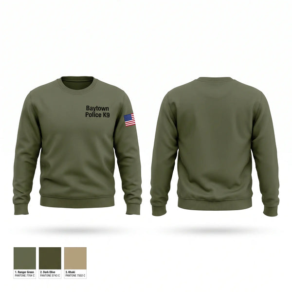 Crew Neck Sweatshirt, Baytown Police K-9, Police, Teamtime, Team time, sublimation, custom sports apparel, team uniforms, spirit wear, spiritwear, sports uniforms, custom shirts, team store, custom team store, fundraiser sports, apparel fundraiser