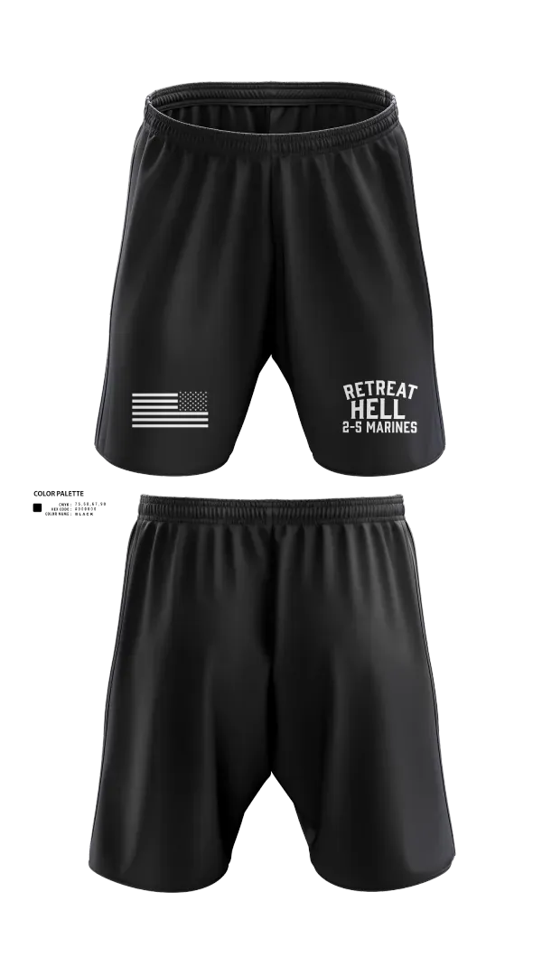 Athletic Shorts With Pockets, Retreat Hell 2-5 MarinesRetreat Hell 2-5 Marines, Marines, Teamtime, Team time, sublimation, custom sports apparel, team uniforms, spirit wear, spiritwear, sports uniforms, custom shirts, team store, custom team store, fundraiser sports, apparel fundraiser