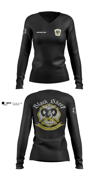 Womens Long Sleeve Vneck Shirt, Sparta Fire/Rescue, Fire Department, Teamtime, Team time, sublimation, custom sports apparel, team uniforms, spirit wear, spiritwear, sports uniforms, custom shirts, team store, custom team store, fundraiser sports, apparel fundraiser