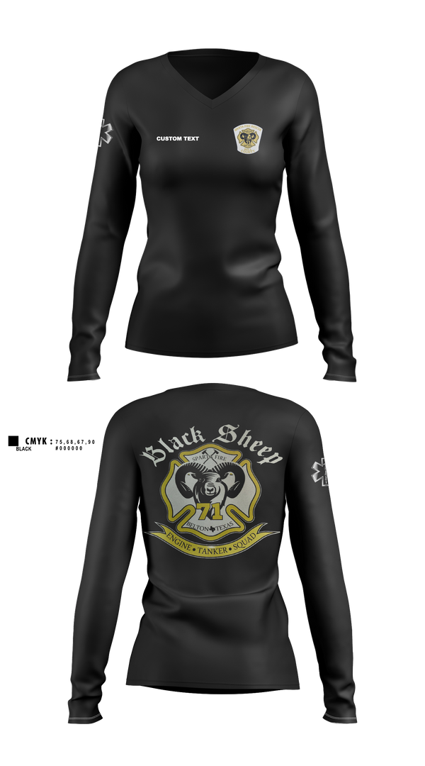 Womens Long Sleeve Vneck Shirt, Sparta Fire/Rescue, Fire Department, Teamtime, Team time, sublimation, custom sports apparel, team uniforms, spirit wear, spiritwear, sports uniforms, custom shirts, team store, custom team store, fundraiser sports, apparel fundraiser