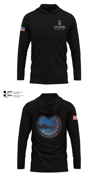 Long Sleeve Performance Shirt with hood, Pathfinders, Navy, Teamtime, Team time, sublimation, custom sports apparel, team uniforms, spirit wear, spiritwear, sports uniforms, custom shirts, team store, custom team store, fundraiser sports, apparel fundraiser