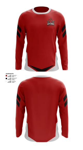 Long Sleeve Performance Shirt, DownEast Outlaws, Baseball, Teamtime, Team time, sublimation, custom sports apparel, team uniforms, spirit wear, spiritwear, sports uniforms, custom shirts, team store, custom team store, fundraiser sports, apparel fundraiser