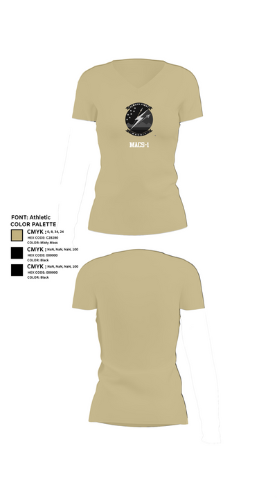Macs-1 16325629 Women's Short Sleeve V-neck Shirt - 84