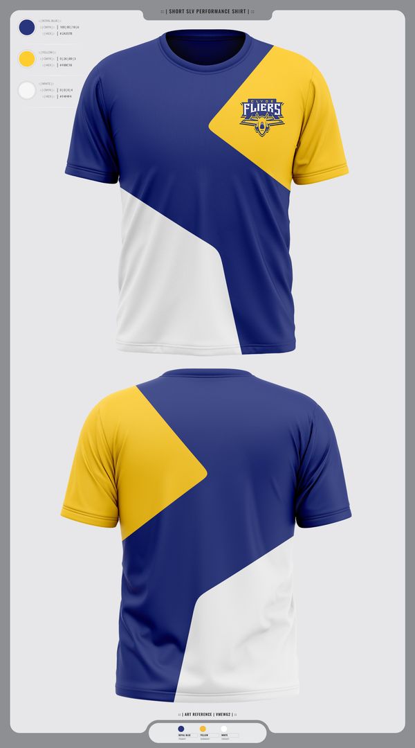 Short Sleeve Performance Shirt, Clyde Fliers, Golf, Teamtime, Team time, sublimation, custom sports apparel, team uniforms, spirit wear, spiritwear, sports uniforms, custom shirts, team store, custom team store, fundraiser sports, apparel fundraiser