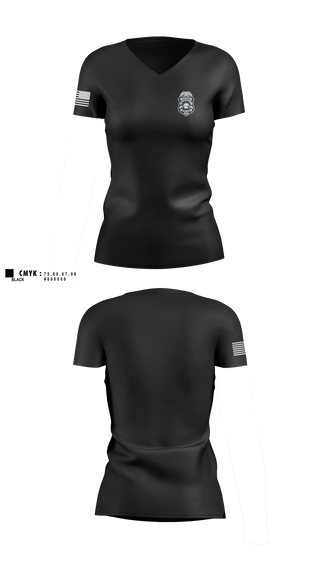 Womens Short Sleeve Vneck Shirt, McCaysville Police Department, Police, Teamtime, Team time, sublimation, custom sports apparel, team uniforms, spirit wear, spiritwear, sports uniforms, custom shirts, team store, custom team store, fundraiser sports, apparel fundraiser
