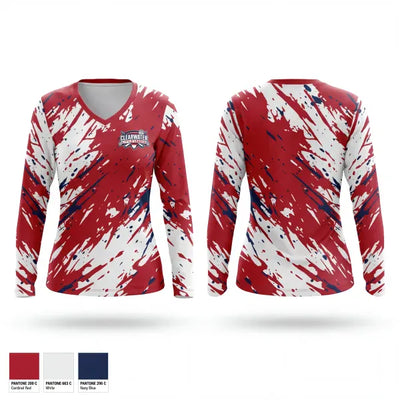 Clearwater Little League 75585206 Women's Long Sleeve V-neck Shirt - 1 (2)