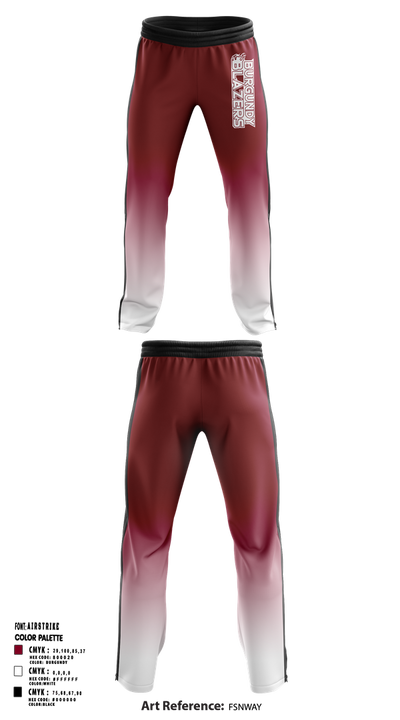 Burgundy Blazers Sweatpants - 1